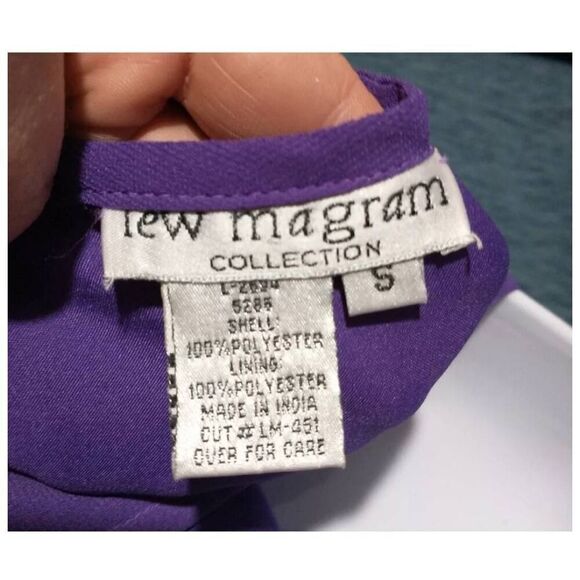 Lew Magram VINTAGE Women's Size Small Purple Embroidered 2 Piece Set Dress - Picture 7 of 10